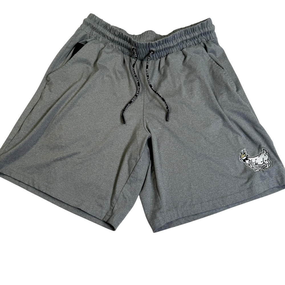 Goat USA Athletic Shorts Mens Medium Gray 8in Inseam Tech Pocket